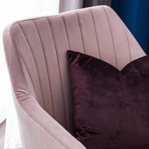 Sedia con braccioli Leezy G Rovere massello/velluto - Rosa anticato / Nero