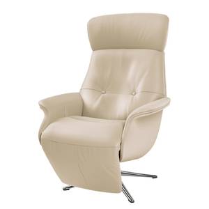 Fauteuil relax Anderson II Cuir véritable Neka : Cachemire - Chrome brillant - Couvert