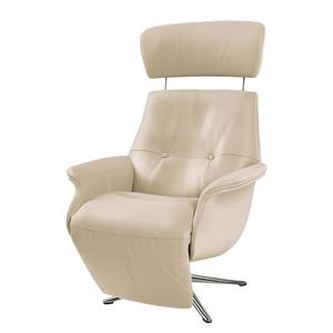 Fauteuil relax Anderson II Cuir véritable Neka : Cachemire - Chrome brillant - Couvert