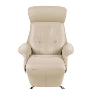 Fauteuil relax Anderson II Cuir véritable Neka : Cachemire - Chrome brillant - Couvert