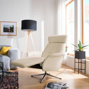 Fauteuil relax Anderson II Cuir véritable Neka : Cachemire - Chrome brillant - Couvert