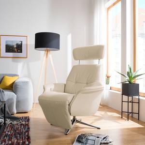 Fauteuil relax Anderson II Cuir véritable Neka : Cachemire - Chrome brillant - Couvert