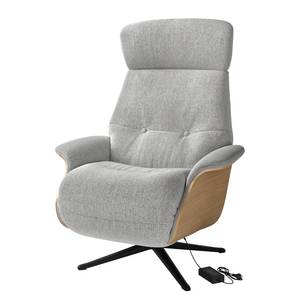 Fauteuil relax Anderson III Tissu Saia: Gris clair - Noir - Chêne