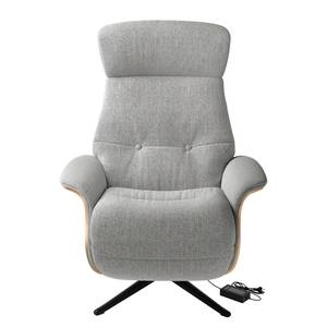 Fauteuil relax Anderson III Tissu Saia: Gris clair - Noir - Chêne