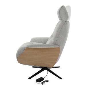 Fauteuil relax Anderson III Tissu Saia: Gris clair - Noir - Chêne