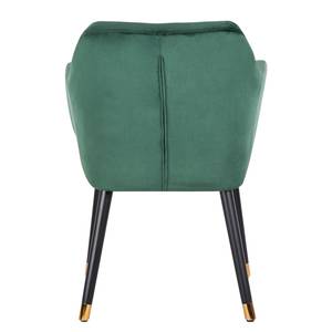 Chaise avec accoudoirs Leezy G chêne massif - vert / noir - Vert / Noir