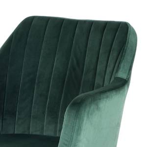 Chaise avec accoudoirs Leezy G chêne massif - vert / noir - Vert / Noir