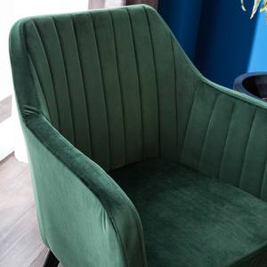 Sedia con braccioli Leezy G Rovere massello/velluto - Verde / Nero