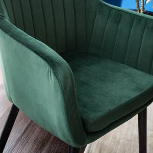 Sedia con braccioli Leezy G Rovere massello/velluto - Verde / Nero