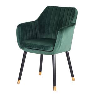 Sedia con braccioli Leezy G Rovere massello/velluto - Verde / Nero