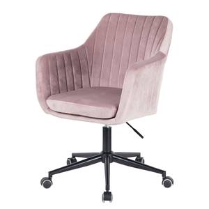 Chaise de bureau Leezy Velours - Rose vieilli / Noir