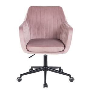 Bureaustoel Leezy Fluweel - Oud pink/Zwart