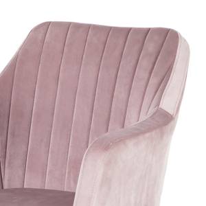 Chaise de bureau Leezy Velours - Rose vieilli / Noir