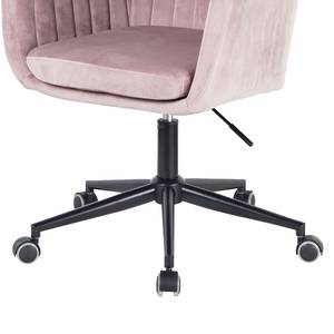 Chaise de bureau Leezy Velours - Rose vieilli / Noir