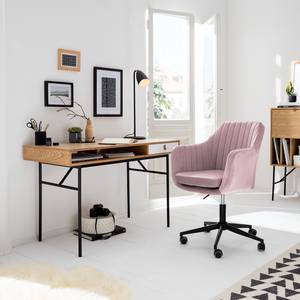 Chaise de bureau Leezy Velours - Rose vieilli / Noir