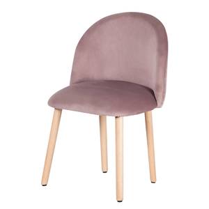 Chaise capitonnée Talvik Hêtre massif / Velours - Hêtre - Rose vieilli