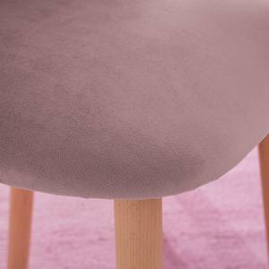 Chaise capitonnée Talvik Hêtre massif / Velours - Hêtre - Rose vieilli