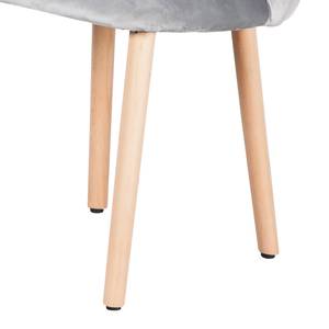 Chaise capitonnée Talvik Hêtre massif / Velours - Hêtre - Gris