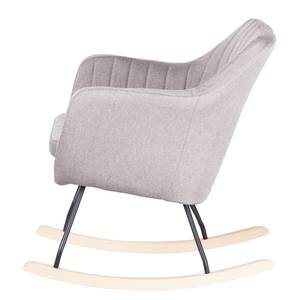 Rocking chair Leedy Tissu / Hêtre massif - Gris clair / Hêtre