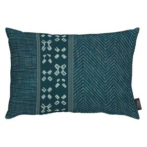 Coussin Ontario Tissu - Bleu pétrole / Bleu foncé - 35 x 50 cm