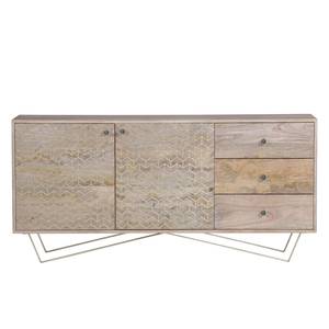 Sideboard Jangada Mango massiv / Metall - Mango / Gold