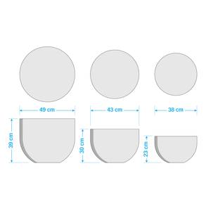 Tables d'appoint Furada (lot de 3) (Lot de 3) - Aluminium - Blanc