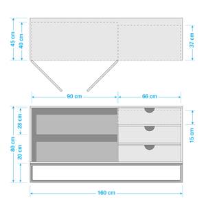 Sideboard Pailo Mango massiv / Metall - Mango / Blau