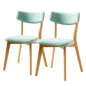 Chaise Colson Tissu / Hévéa massif - Menthe - Lot de 2