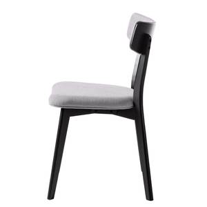 Chaise COLSON Tissu / Hévéa massif - Gris clair / Noir - Lot de 2