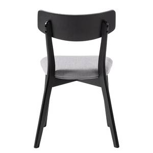 Chaise COLSON Tissu / Hévéa massif - Gris clair / Noir - Lot de 2