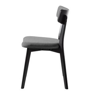 Chaise COLSON Tissu / Hévéa massif - Gris foncé / Noir - Lot de 2