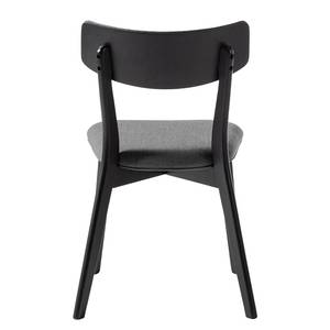 Chaise COLSON Tissu / Hévéa massif - Gris foncé / Noir - Lot de 2