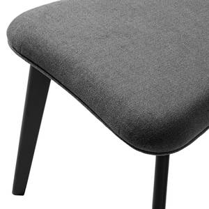 Chaise COLSON Tissu / Hévéa massif - Gris foncé / Noir - Lot de 2