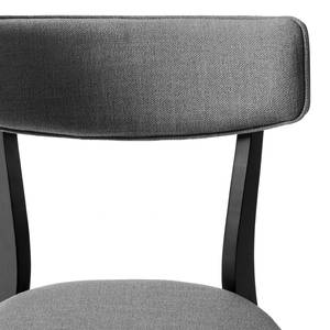 Chaise COLSON Tissu / Hévéa massif - Gris foncé / Noir - Lot de 2