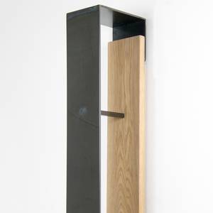 Wandgarderobe Karani III Eiche massiv / Metall - Schwarz / Eiche