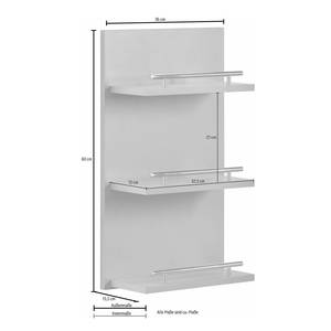 Wandkast Sunny Grijs - Plaatmateriaal - 36 x 60 x 16 cm