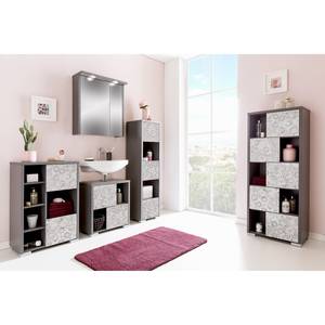 Armoire colonne Levi Gris clair / Blanc