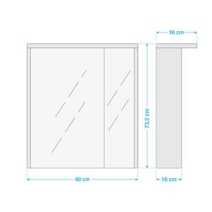 Spiegelschrank Levi Grau - Holzwerkstoff - 65 x 73 x 24 cm