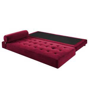 Chaise longue Tavani (met slaapfunctie) fluweel - Velours Jila: Bordeaux