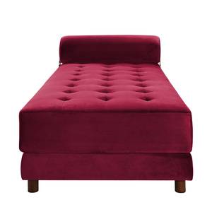 Chaise longue Tavani (met slaapfunctie) fluweel - Velours Jila: Bordeaux