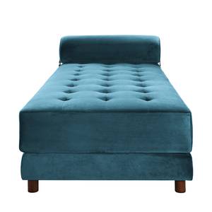 Chaise longue Tavani (met slaapfunctie) fluweel - Velours Jila: Hemelsblauw