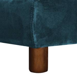 Chaise longue Tavani (met slaapfunctie) fluweel - Velours Jila: Hemelsblauw