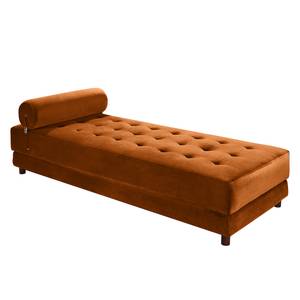 Chaise longue Tavani (met slaapfunctie) fluweel - Velours Jila: Oranje