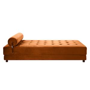 Chaise longue Tavani (met slaapfunctie) fluweel - Velours Jila: Oranje