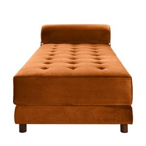 Chaise longue Tavani (met slaapfunctie) fluweel - Velours Jila: Oranje