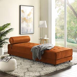 Chaise longue Tavani (met slaapfunctie) fluweel - Velours Jila: Oranje