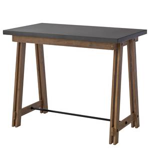 Table haute Beton Acacia partiellement massif / Imitation béton - Gris - Gris