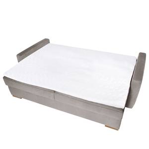 Boxspring-slaapbank Runcorn antieke leerlook - Warm beige