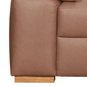 Boxspring-Schlafsofa Mandeville Antiklederlook - Hellbraun