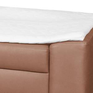 Boxspring-Schlafsofa Mandeville Antiklederlook - Hellbraun